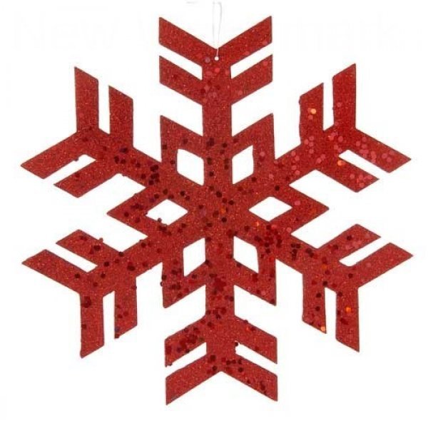 Χριστουγεννιάτικη Κρεμαστή Χιονονιφάδα Οροφής, Κόκκινη (25cm)